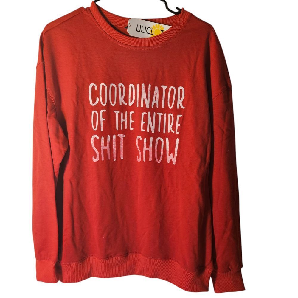 Lilicloth Funny Coordinator Novelty‎ Graphic Sweatshirt Humor Red Size L